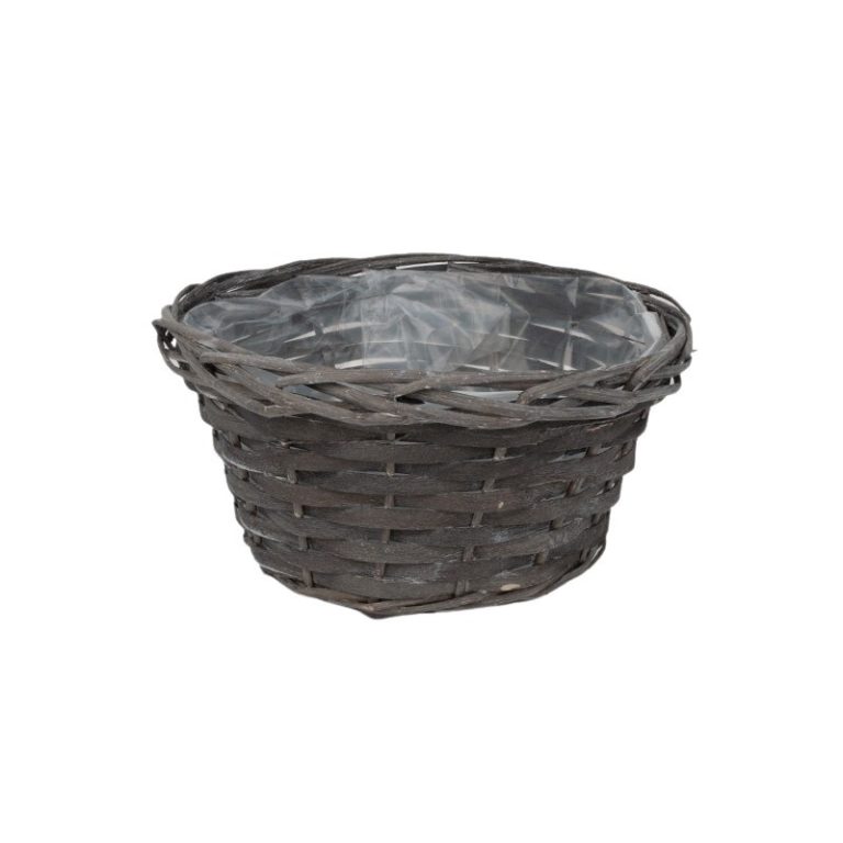 hasított fa tál szürke 25x12