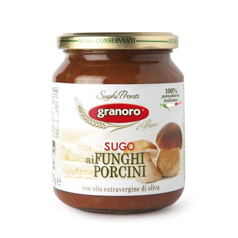 Gombás paradicsomszósz, Sugo ai Funghi Porchini üveges- 370g,