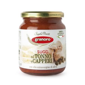 Tonhalas-paradicsomszósz kapribogyóval, Sugo al Tonno e Capperi üveges- 370g,