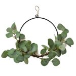 Selyemvirág Eukaliptusz koszorú 42x34x6 cm