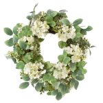 Selyemvirág koszorú Hortenziával 70 cm