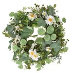 Selyemvirág koszorú Margarétával 55 cm