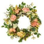 Selyemvirág koszorú Babarózsával