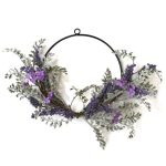 Selyemvirág Levendulás koszorú 46x36x12 cm