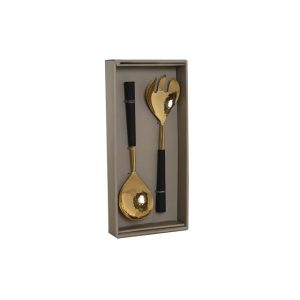 Evőeszköz készlet inox, 2 db-os szettarany, fekete, 27 cm