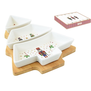Fenyőfa porcelántál szett 3 részes