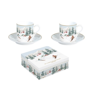 Porcelán eszpresszócsésze+alj 2 személyes