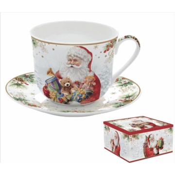 Porcelán reggelizőcsésze+alj 400ml