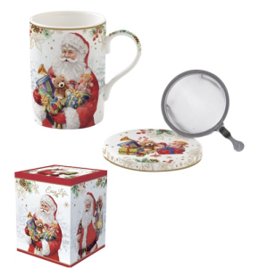 Porcelán szűrősbögre tetővel