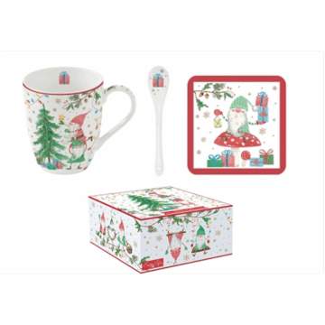 Porcelánbögre 350ml kanállal