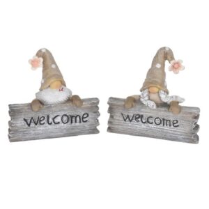 Manó "Welcome" táblával 8x2x7 cm 2 féle