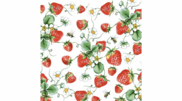 AMB.13311645 Strawberries All Over white papírszalvéta 33x33cm