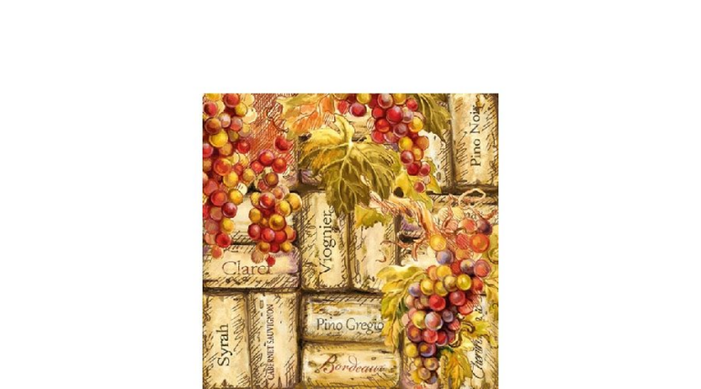 AMB.12512385 Grapes & Corks papírszalvéta 25x25cm