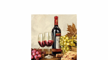 AMB.12510235 Wine & Grapes papírszalvéta 25x25cm