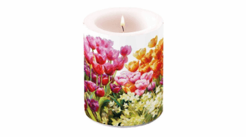 AMB.19114960 Tulips átvilágítós gyertya 12x10cm
