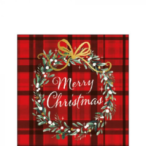 AMB.32515565 Christmas Plaid Red papírszalvéta 25x25cm