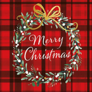 AMB.33315565 Christmas Plaid Red papírszalvéta 33x33cm