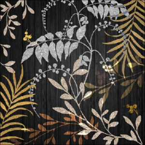 AMB.13316975 Luxury Leaves Black papírszalvéta 33x33cm