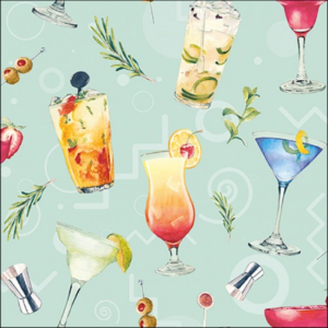 AMB.13317225 Cocktail Party Aqua papírszalvéta 33x33cm