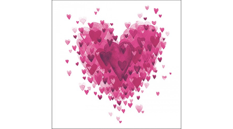 AMB.13317081 Heart of Hearts Rose papírszalvéta 33x33cm