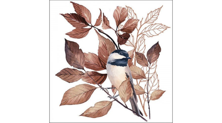 AMB.13317791 Lovely chickadee white papírszalvéta 33x33cm