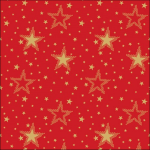 AMB.33316734 Night sky gold/red papírszalvéta 33x33cm