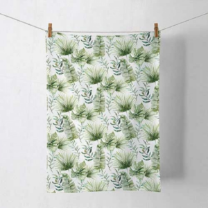 AMB.17818215 Jungle leaves white konyharuha 50x70cm