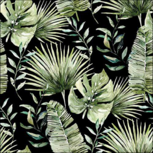 AMB.13318216 Jungle leaves black papírszalvéta 33x33cm