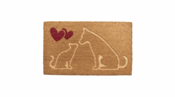 CLEEF.MC194 Lábtörlő kutyás-cicás kókusz-PVC 75x45x1cm