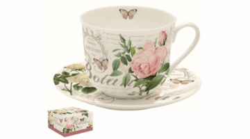 R2S.1454JARB Porcelán reggelizőcsésze+alj 400ml