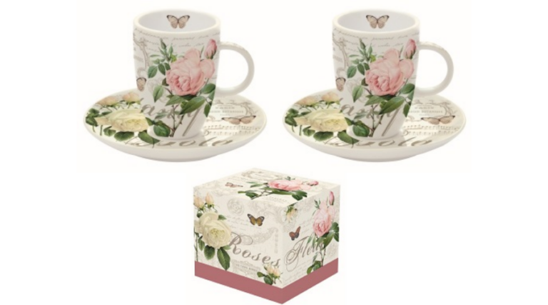 R2S.1460JARB Porcelán eszpresszócsésze+alj 2 személyes