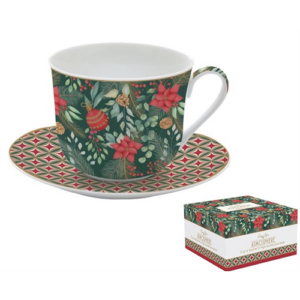 R2S.1454CJOY Porcelán reggelizőcsésze+alj 400ml dobozban