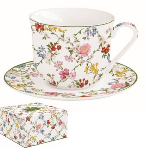 R2S.1182GADR Porcelán reggelizőcsésze+alj 370ml dobozban