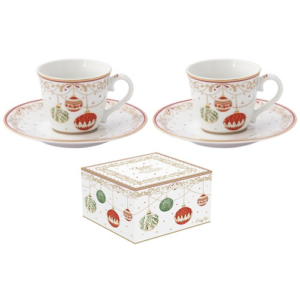 R2S.1107CEVE Porcelán eszpreszócsésze+alj 2 személyes 80ml