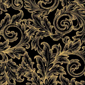 AMB.13316826 Baroque Gold/Black papírszalvéta 33x33cm