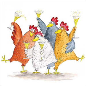 AMB.13318225 Celebrating chickens papírszalvéta 33x33cm