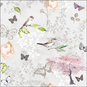 AMB.13319511 Birds and butterflies grey