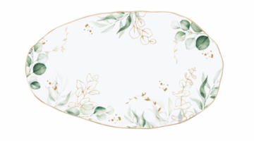 R2S.1591BOTQ Porcelán kínálótál tojás forma 36x21