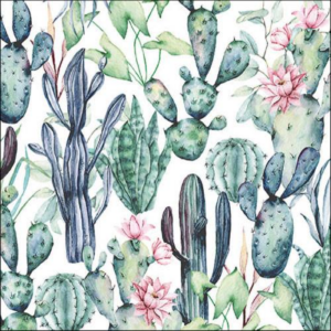 AMB.13317495 Watercolour Cacti papírszalvéta 33x33cm
