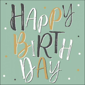 AMB.13318235 Birthday celebration green papírszalvéta 33x33cm