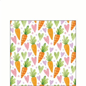 AMB.22519760 Carrots and hearts white papírszalvéta 25x25cm