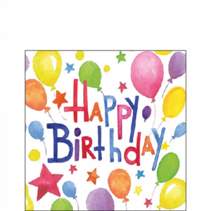 AMB.12519845 Colourful birthday papírszalvéta 25x25cm