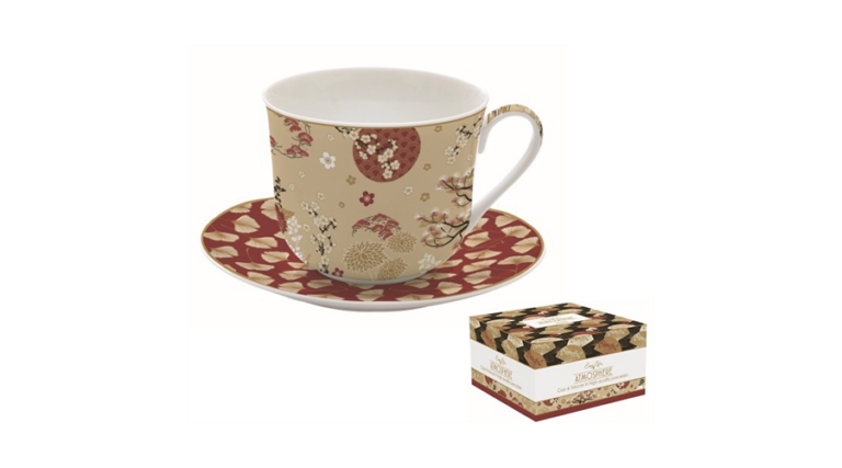 R2S.1454KIMO Porcelán reggelizőcsésze+alj