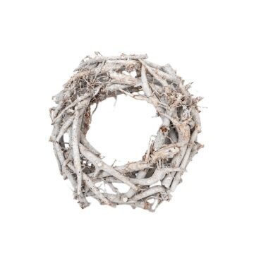 Finn aprított fa és vessző koszorúalap 40x10cm