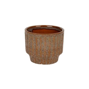 Hudson strukturált kerámia kaspó szürke-mézbarna 12x11cm