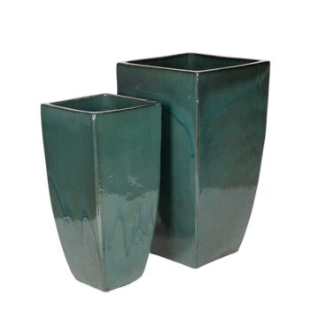 Indy Vase kerámia váza szett mohazöld 35x35x62-42x42x78cm S2