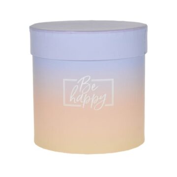 Kalapdoboz "Be happy" felirattal 11x11 cm
