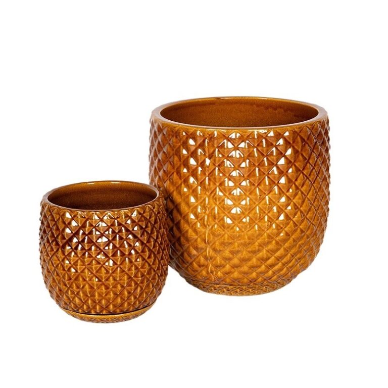 Nova Classic kerámia növénytartó szett mézbarna 30