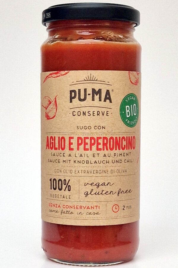 Bio fokhagymás-chilis paradicsomszósz üveges 320 g