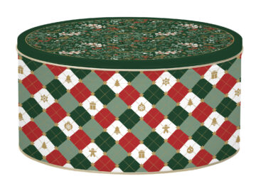 Fémdoboz 3 db-os szett kerek,20x8,5/17x8/13,5x6,5cm, Fancy Christmas, Coffee Mania